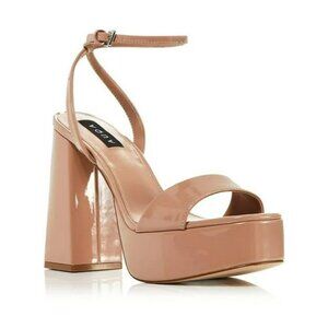Aqua Cher Women's Tan Patent Dressy Platform Sandals Size 6 (MSRP $138)